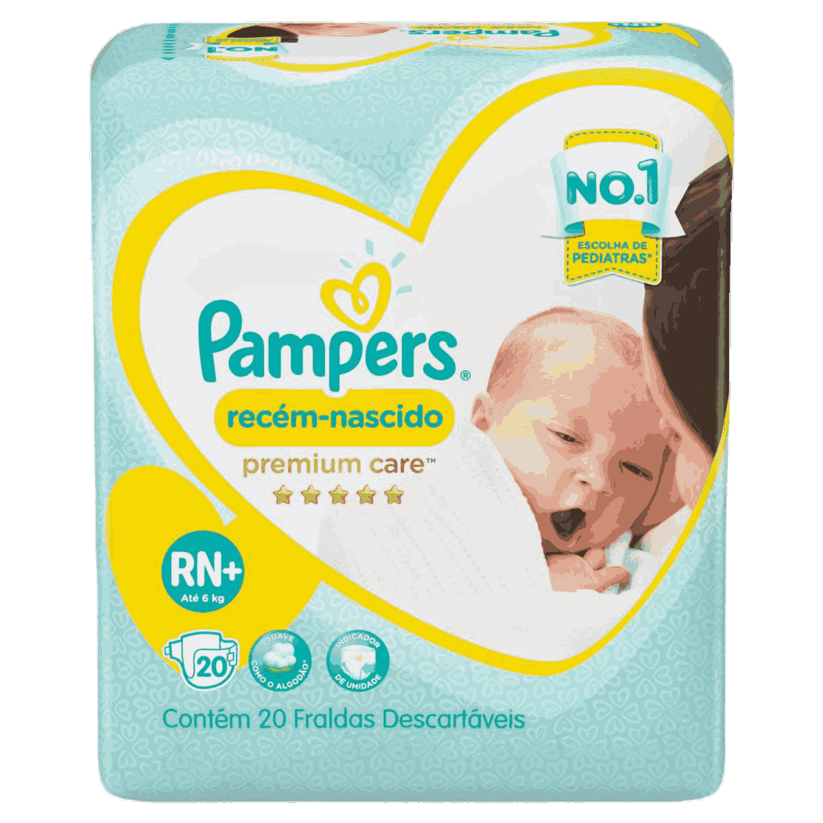 FRALDA PAMPERS RECÉM-NASCIDO PREMIUM CARE COM 20 UNIDADES                                            image number null