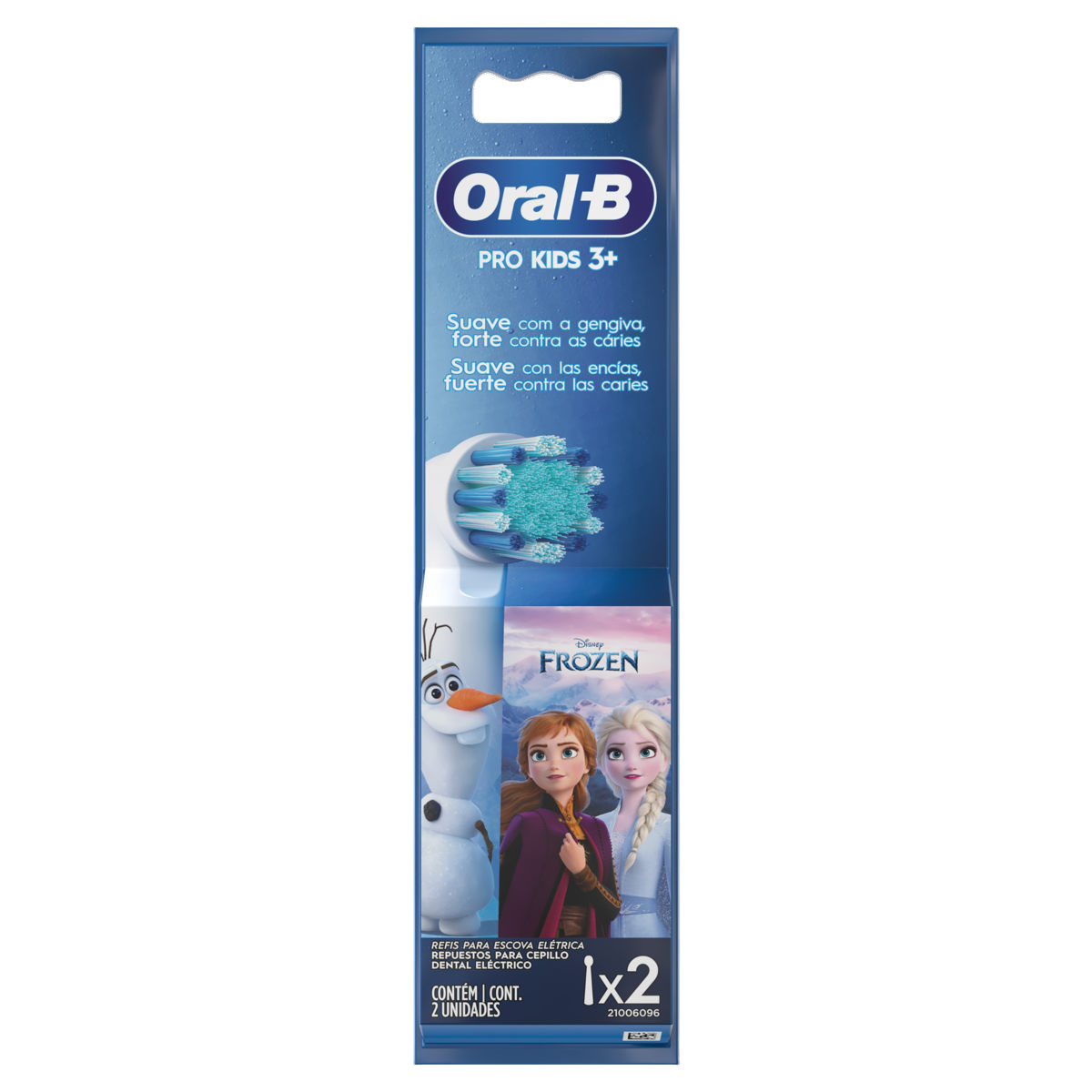 REFIL ESCOVA DENTAL ELÉTRICA FROZEN ORAL-B PRO KIDS 3+ 2 UNIDADES                                   