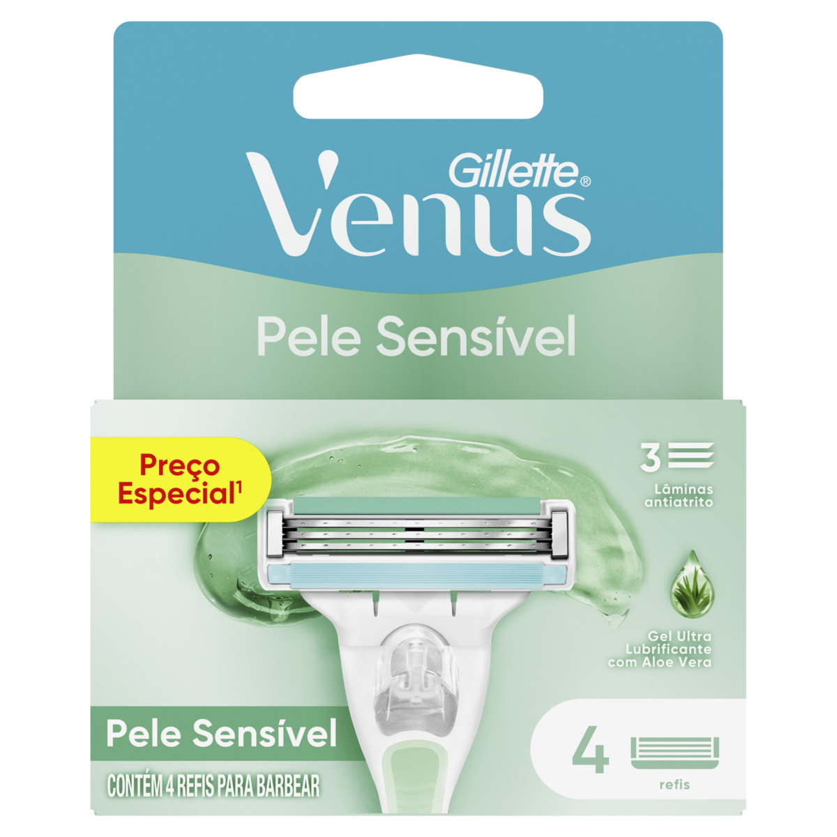 CARGA DEPILATORIA VENUS PELE SENSIVEL GILLETTE C/4UN                                                