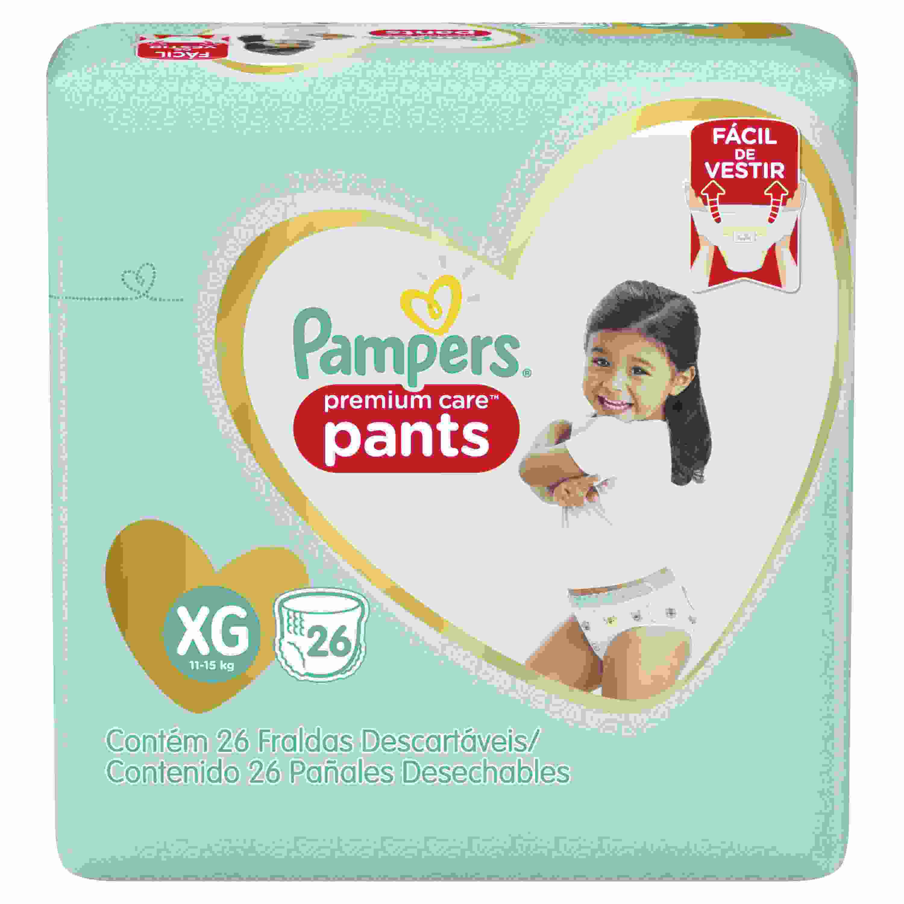 FRALDA PAMPERS PANTS PREMIUM CARE XG MEGA 26 UNIDADES                                               