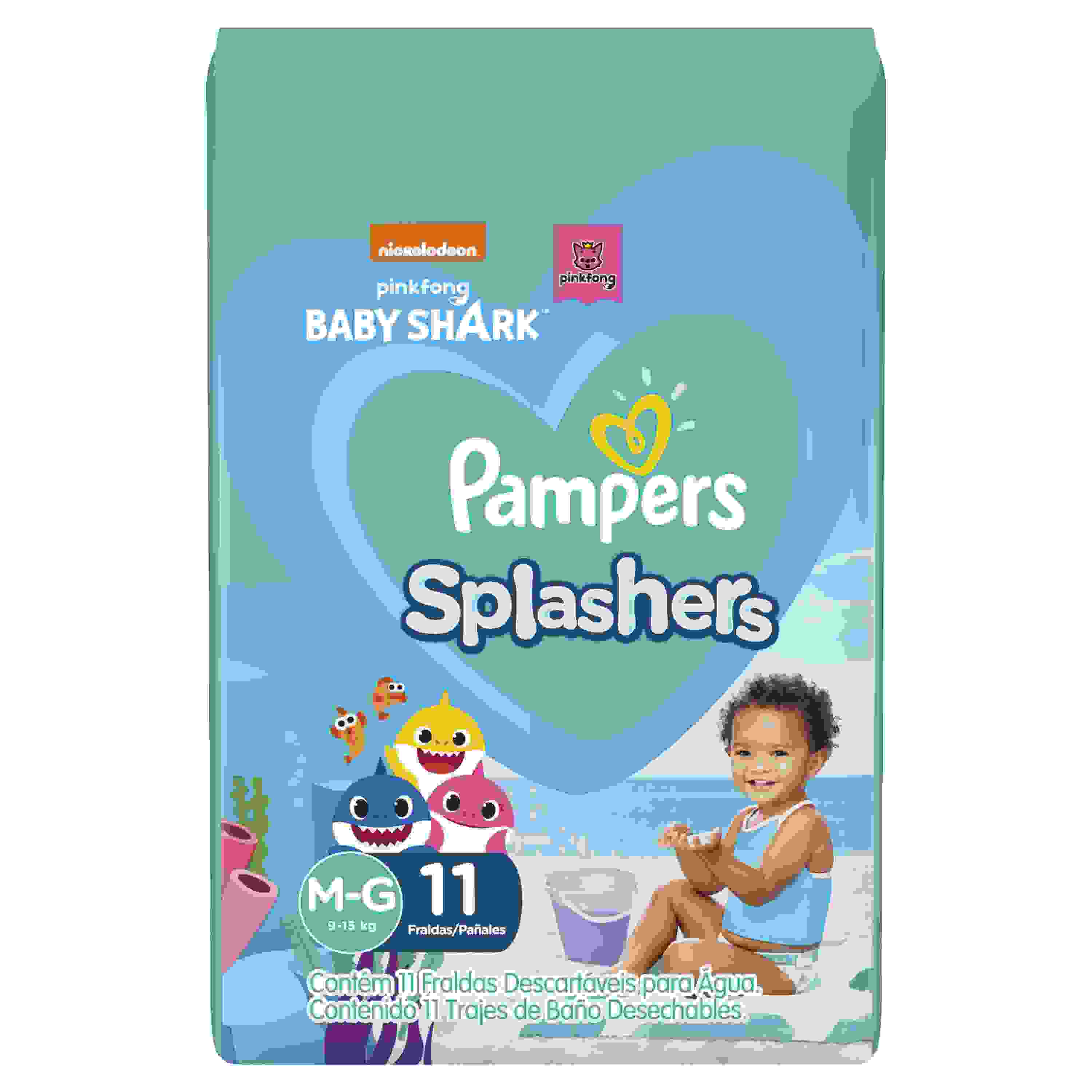 Fralda Pampers Splashers M/G com 11 unidades                                                        