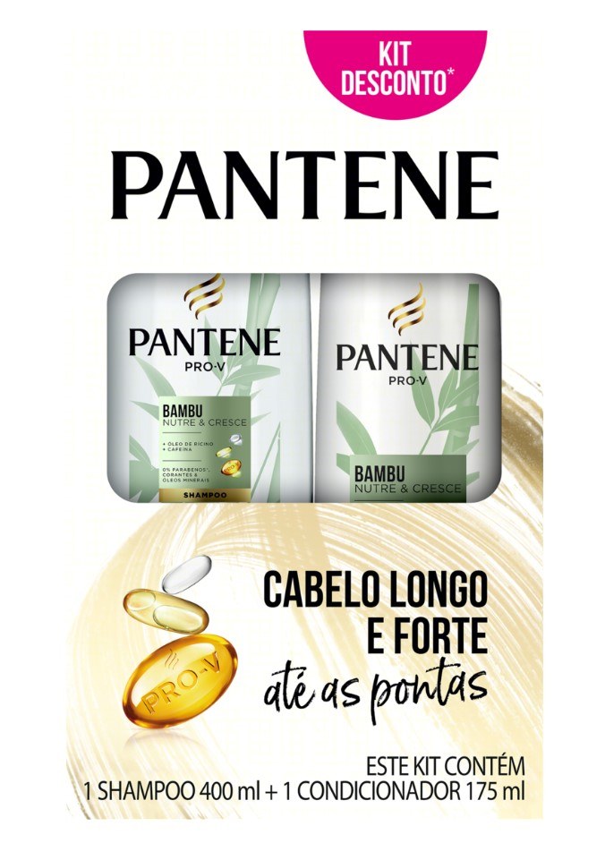 KIT SHAMPOO 400ML E CONDICIONADOR 175ML PANTENE BAMBU                                               