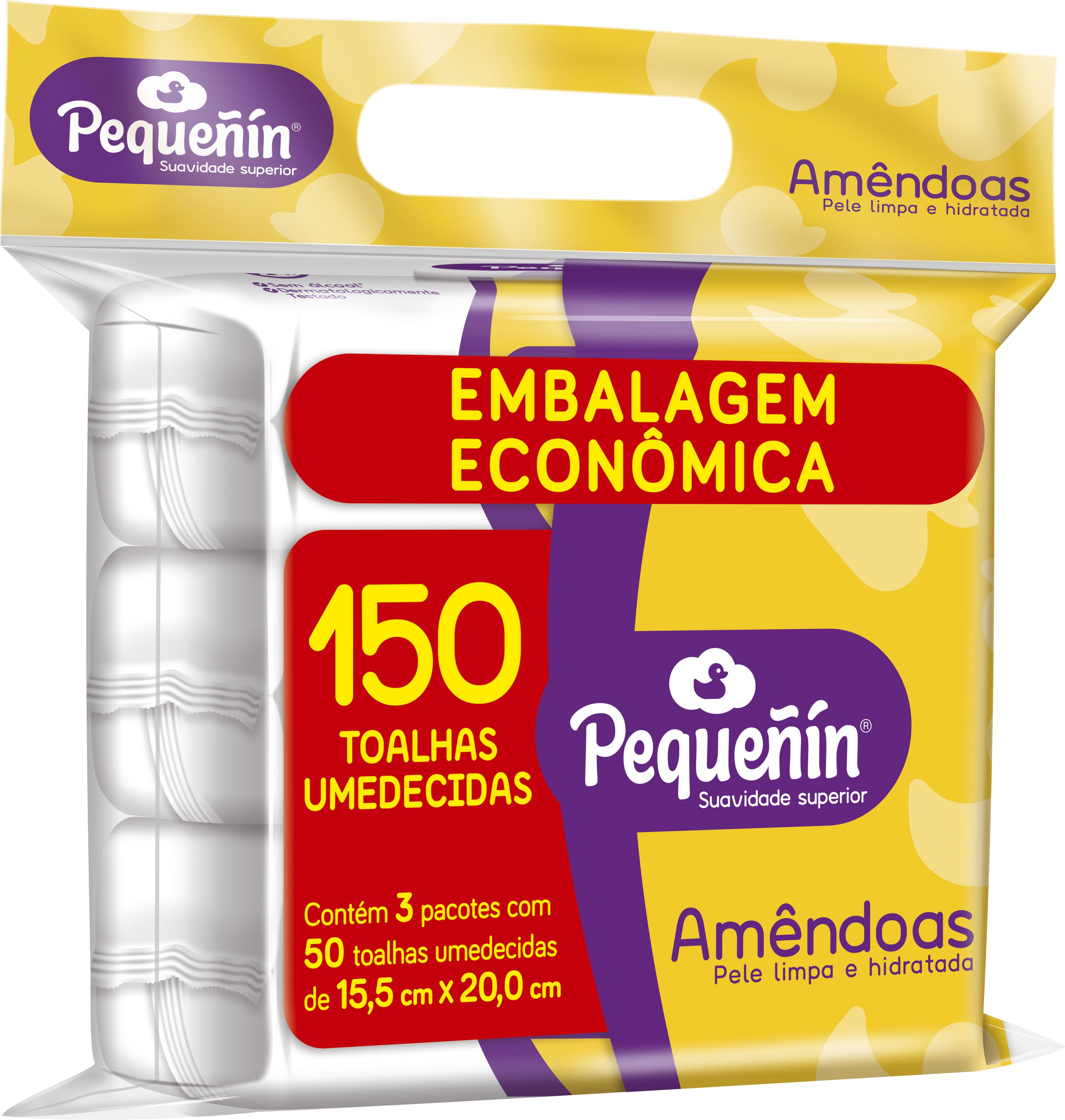 TOALHAS UMEDECIDAS PEQUENIN AMENDOAS C/150UN                                                        