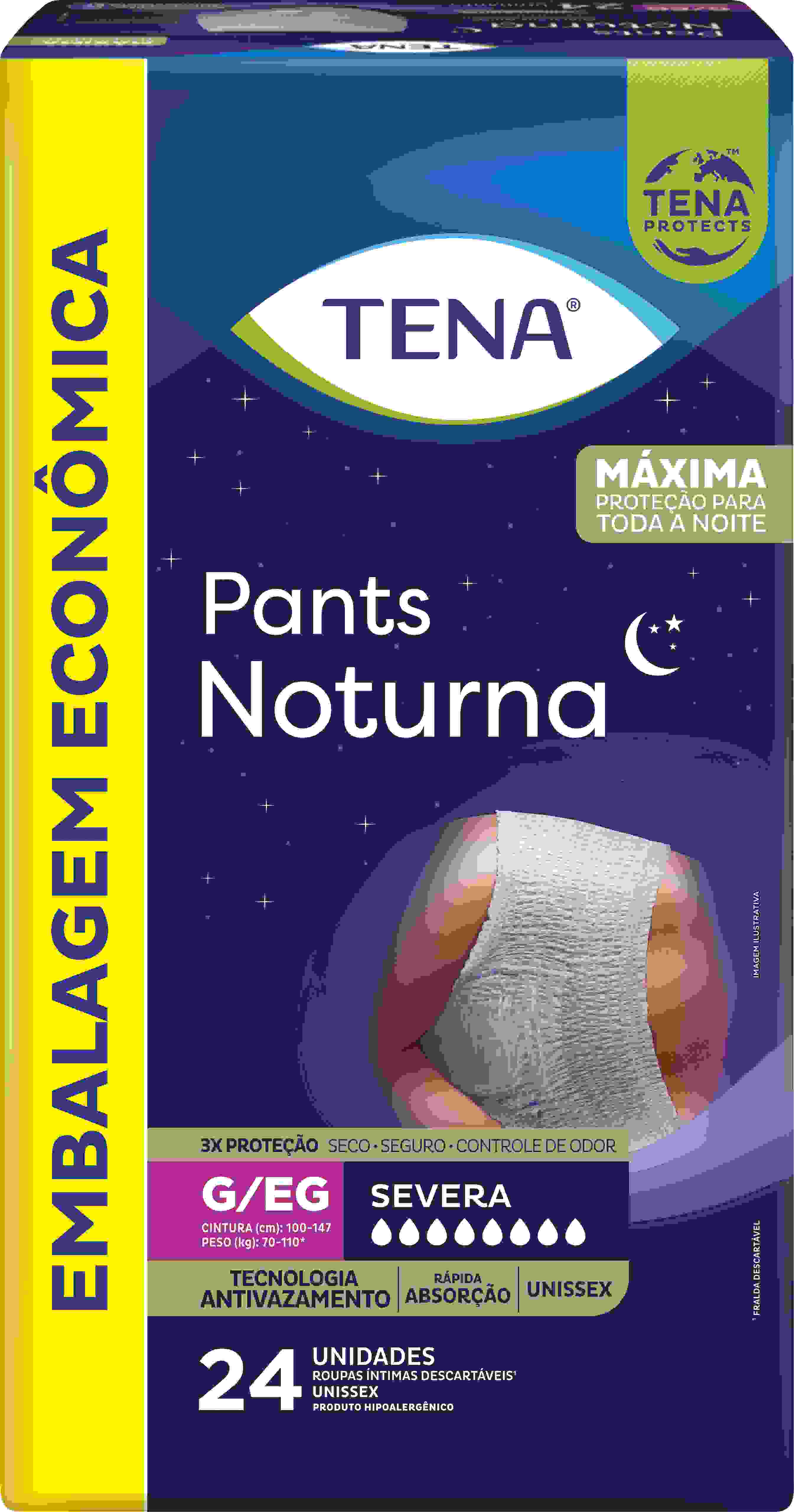 ROUPA INT. TENA PANTS NOTURNA G/EG C/24UN                                                           