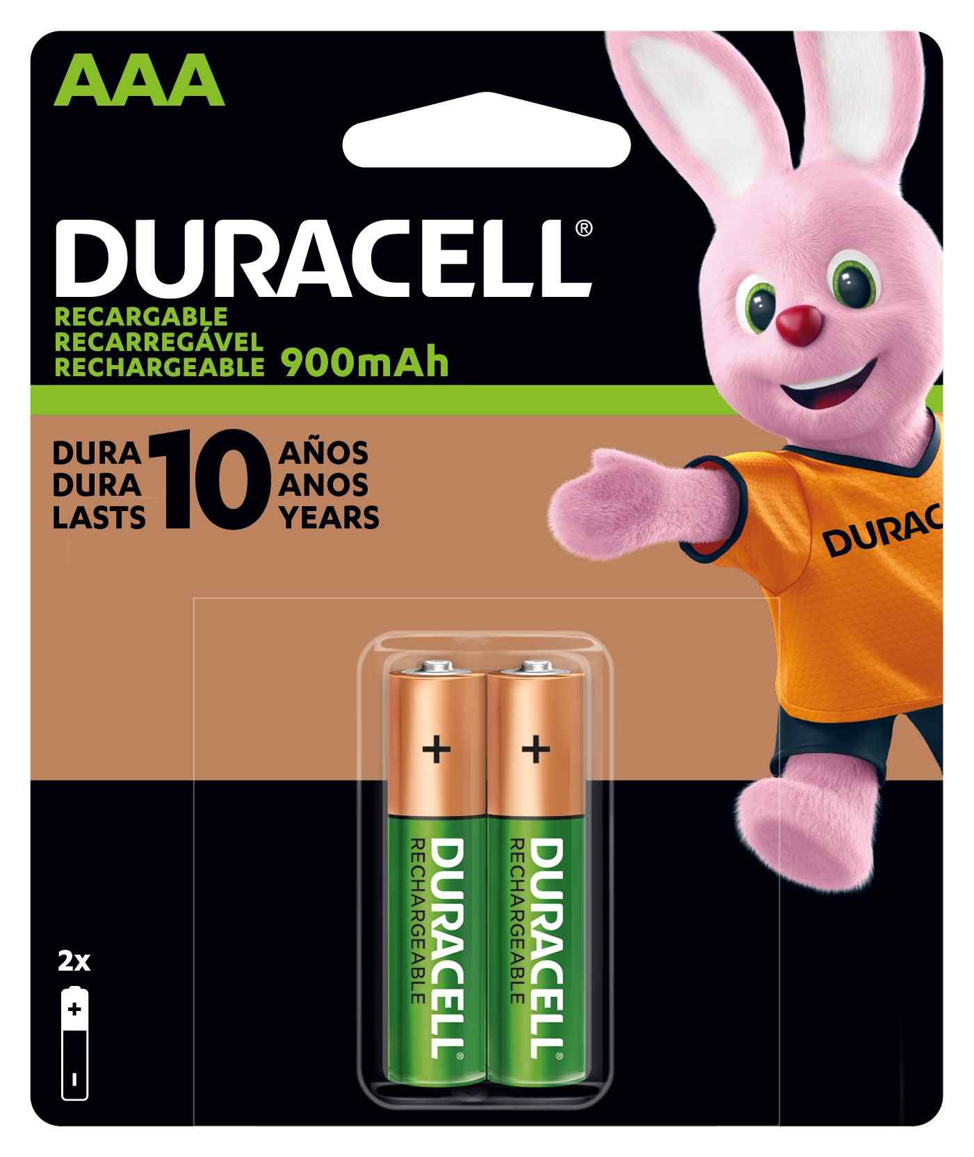 PILHA DURACELL RECARREGÁVEL PALITO AAA COM 2 UNIDADES                                               