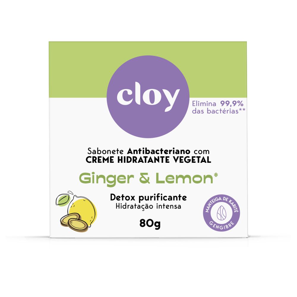 SABONETE CLOY GINGER E LEMON ANTIBAC.80GR                                                           