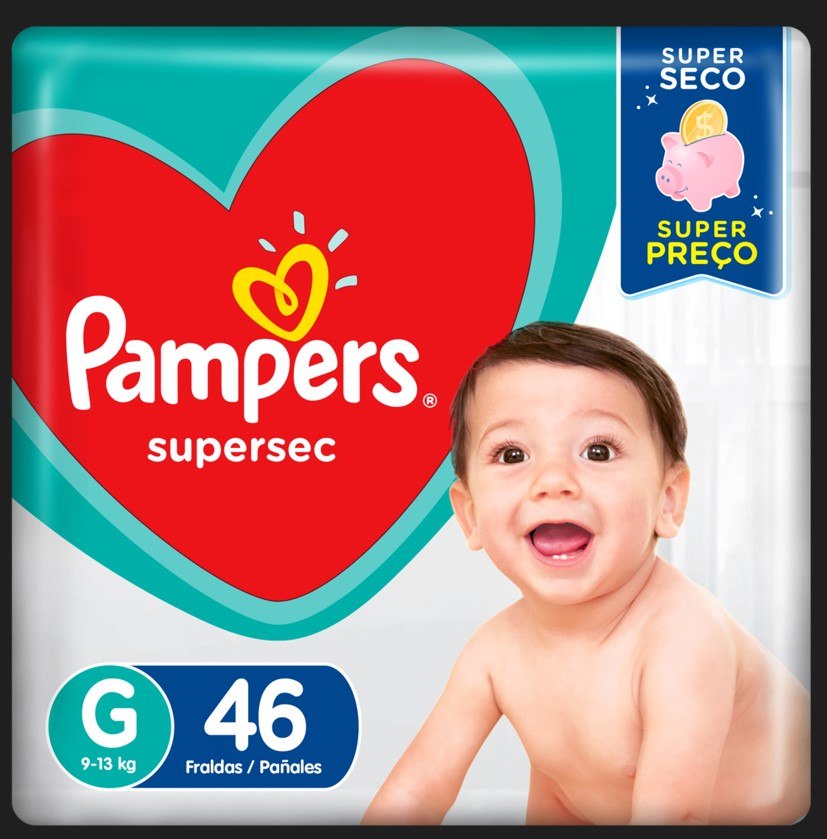 FRALDA PAMPERS SUPERSEC G HIPER 46 UNIDADES                                                         