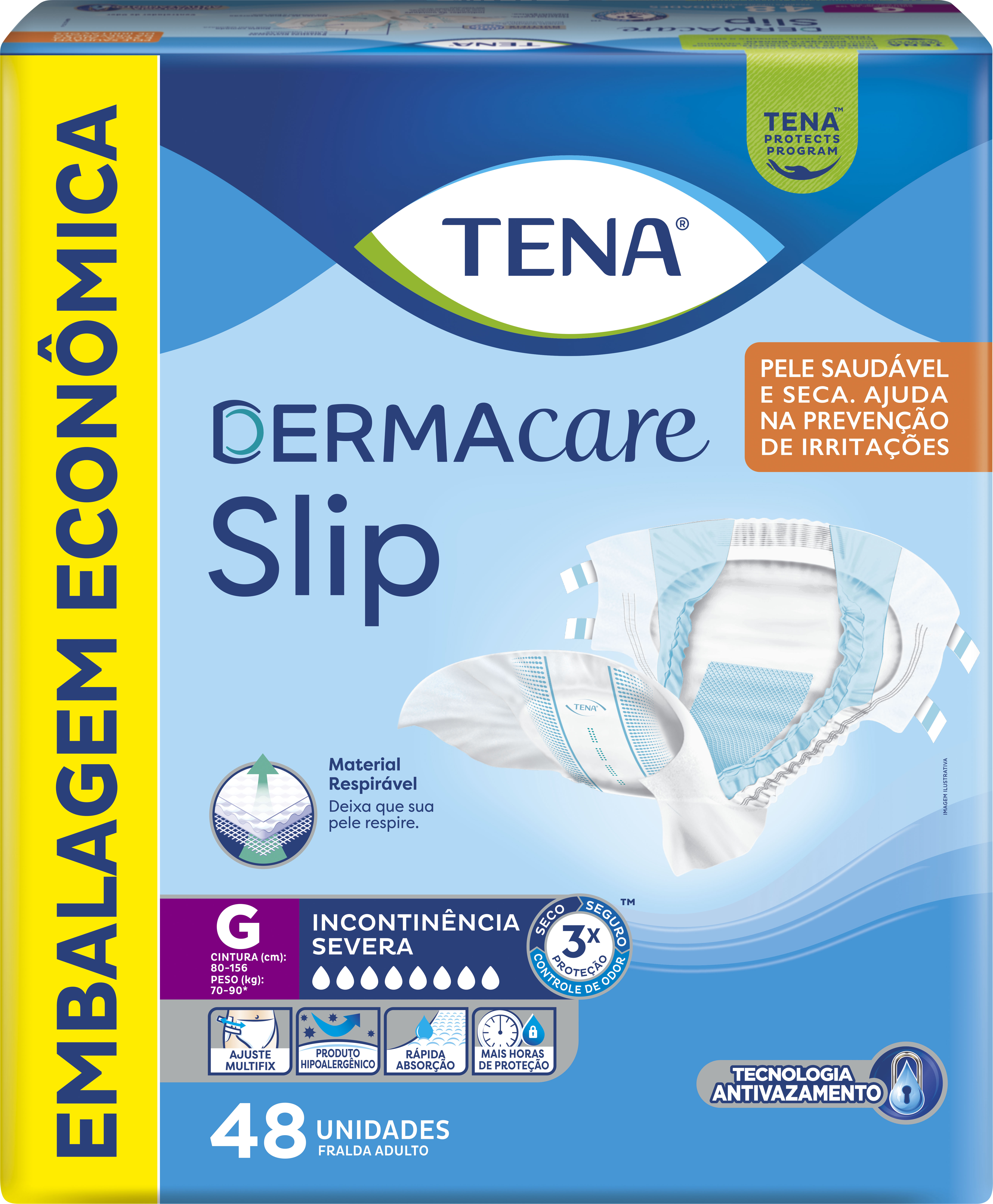 FRALDA TENA SLIP DERMACARE G C/48UN                                                                 