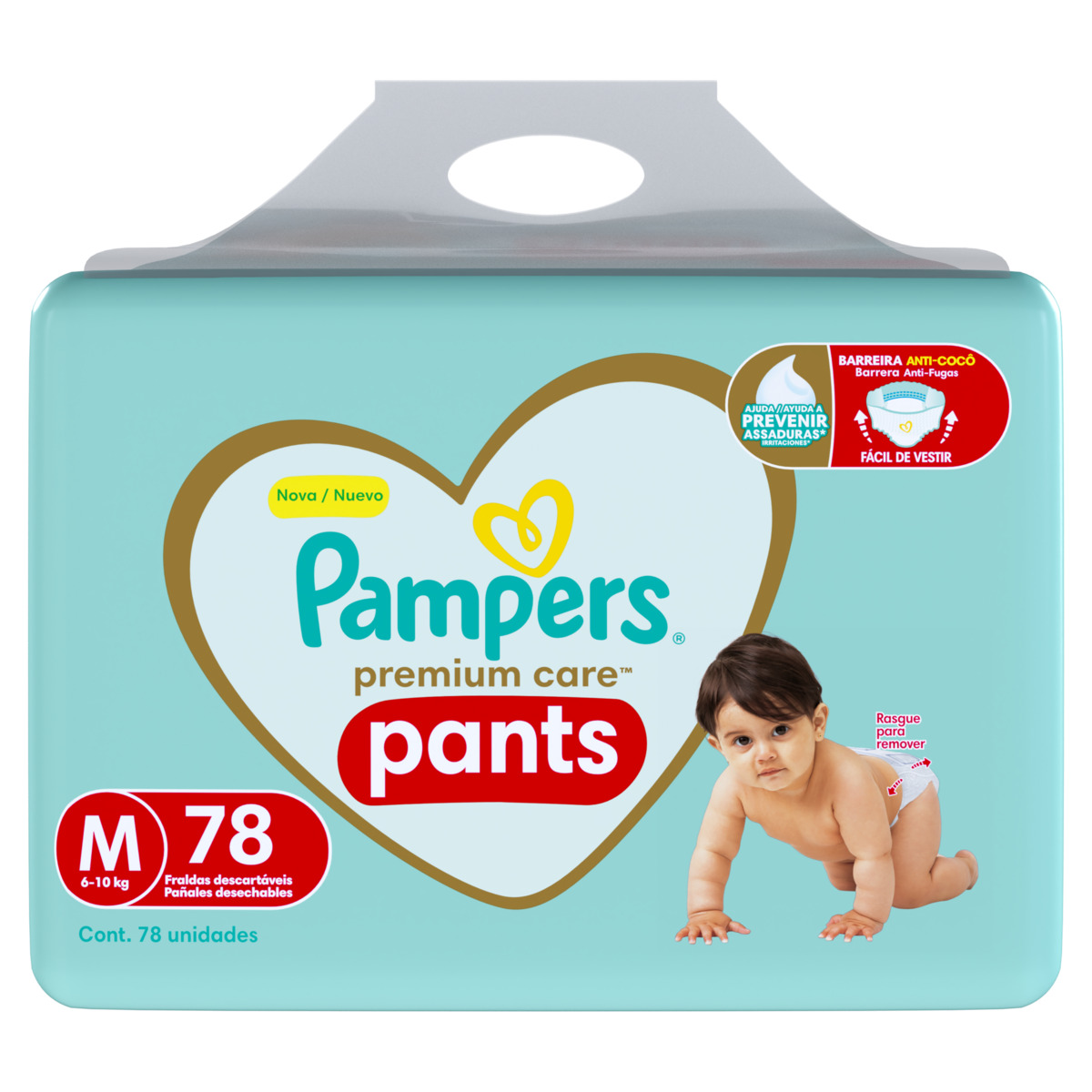 FRALDA PAMPERS PANTS PC M TOP C/78UN                                                                