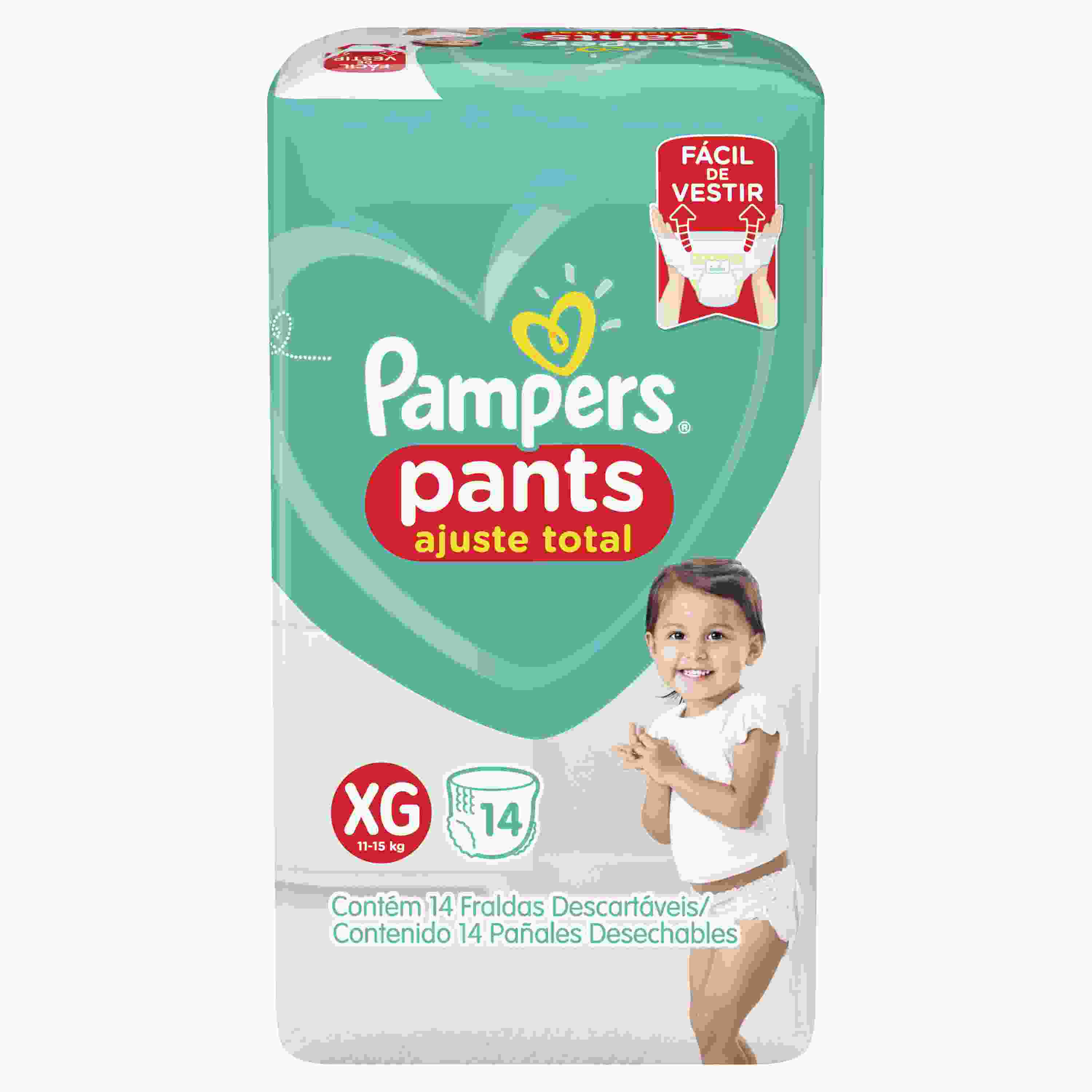 FRALDA PAMPERS PANTS CS XG PACOTAO C/14                                                             