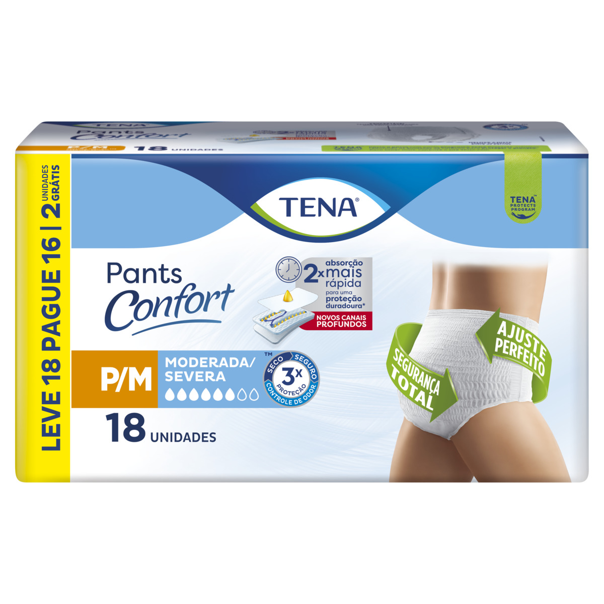 ROUPA INTIMA TENA PANTS CONFORT P/M LV18PG16                                                        