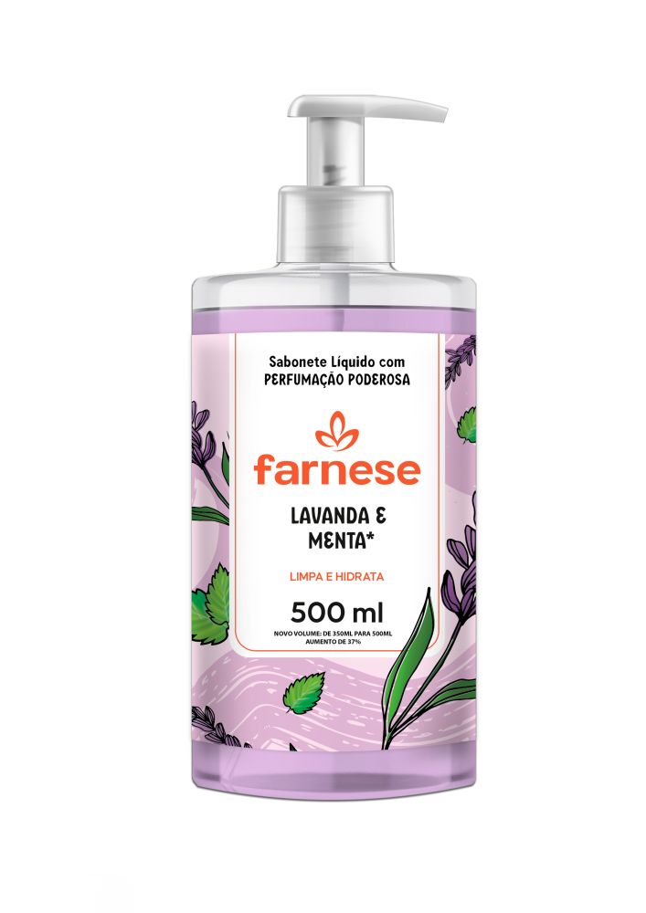 SABONETE LIQ.FARNESE LAVANDA E MENTA 500ML                                                          