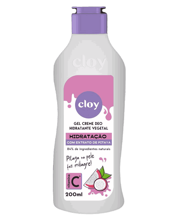 GEL CR.HIDRATANTE CORPORAL CLOY EXTRATO DE PITAYA 200ML                                             