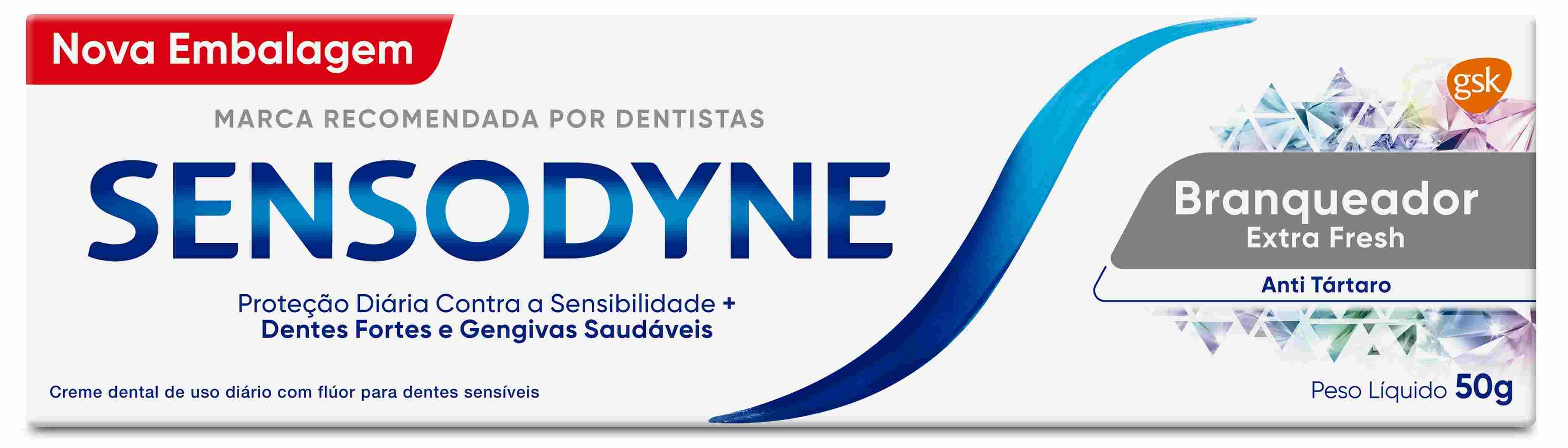 CREME DENTAL SENSODYNE BRANQUEADOR EXTRA FRESH 50G                                                  