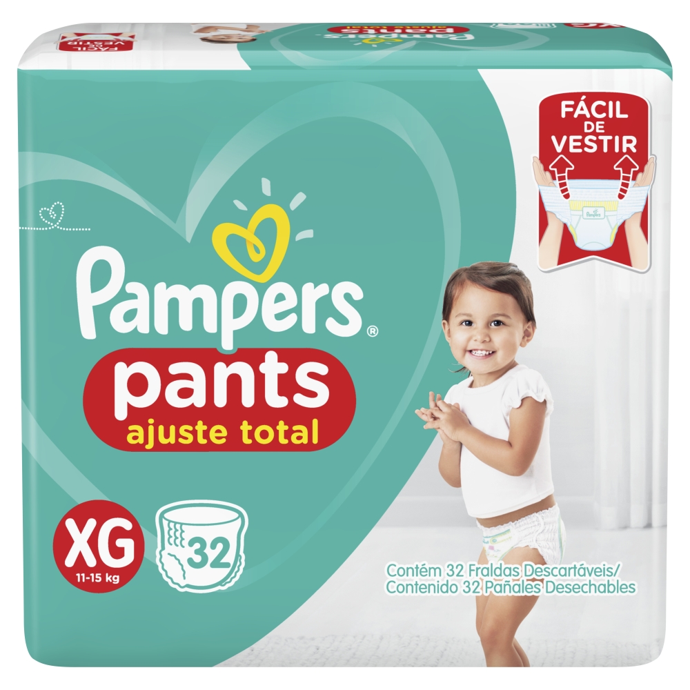 FRALDA PAMPERS PANTS CONFORT SEC XG MEGA 32 UNIDADES                                                