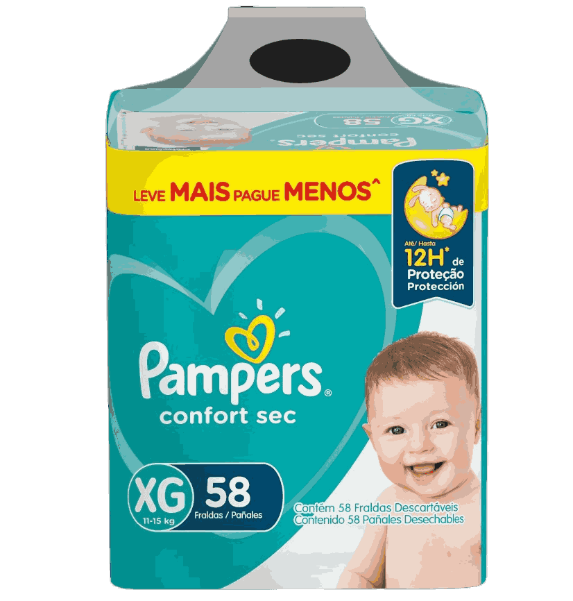 FRALDA PAMPERS CS XG FORTEBAG C/58UN                                                                