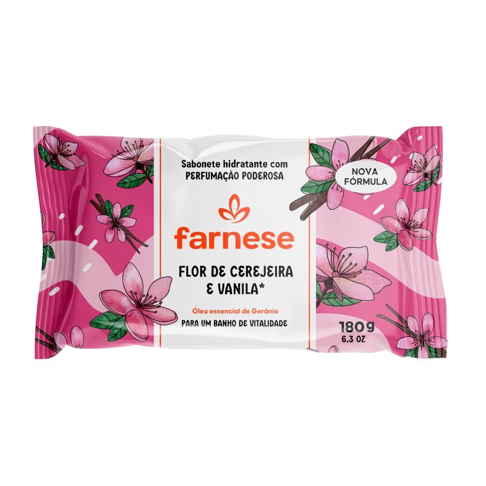 SABONETE FARNESE FLOR DE CEREJEIRA E VANILA 180GR                                                   