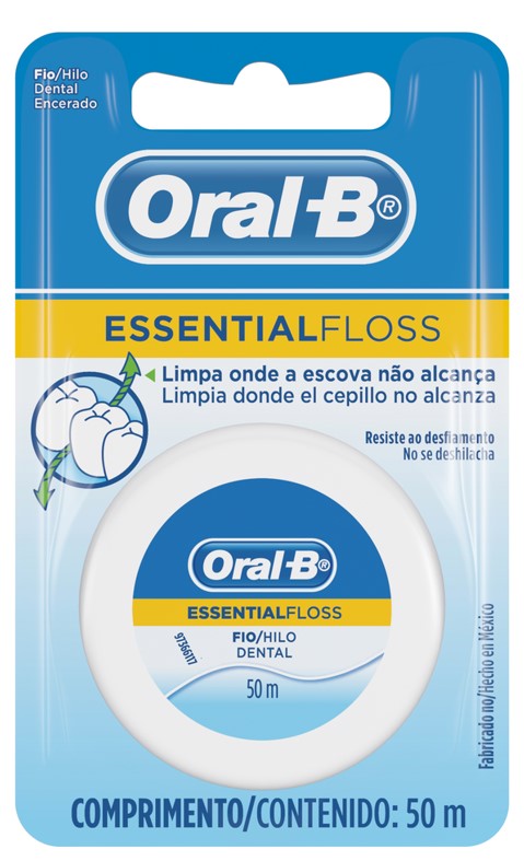 FIO DENTAL ORAL B ESSENTIAL FLOSS CERA 50 METROS                                                    