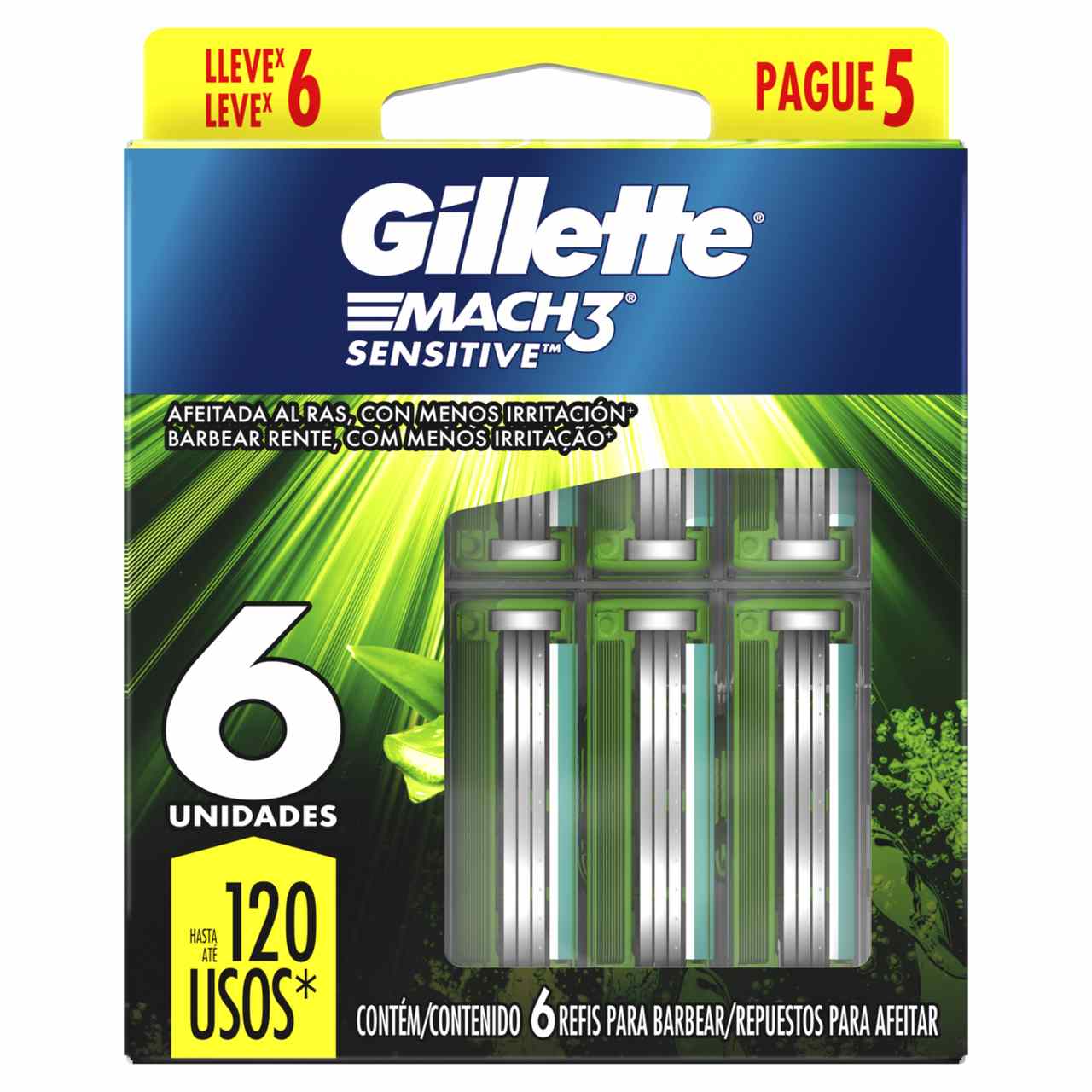 CARGA MACH3 SENSITIVE GILLETTE LEVE 8 PAGUE 6                                                       