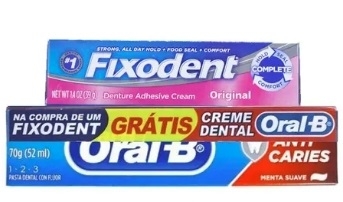 CREME FIXADOR DE DENTADURAS FIXODENT ORIGINAL 68G + CREME ORAL-B                                    