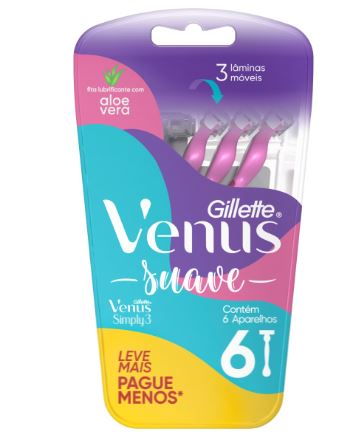 APARELHO DEPILATORIO VENUS SIMPLY 3 GILLETTE C/6UN                                                  