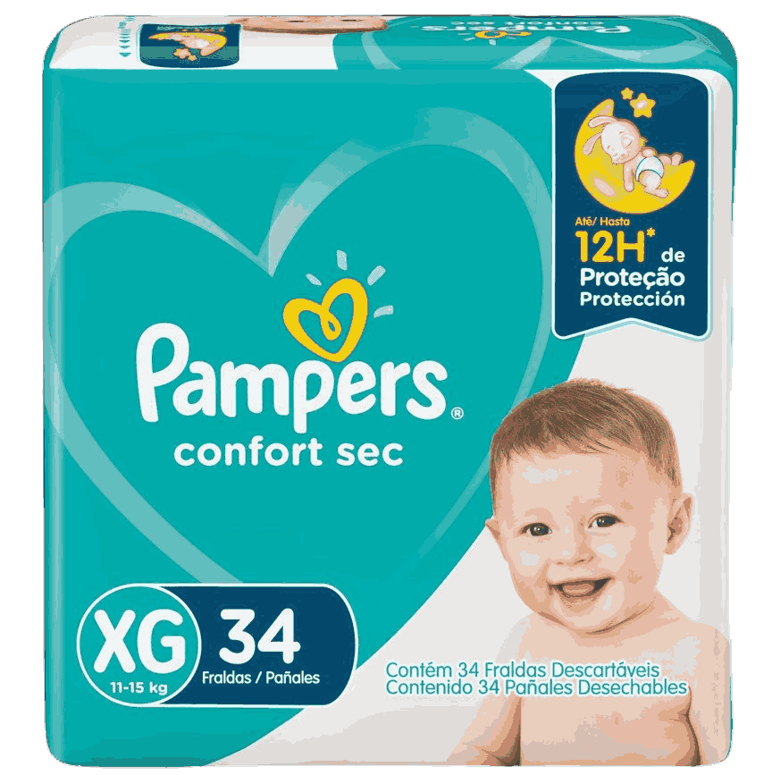 FRALDA PAMPERS CONFORT SEC XG MEGA 34 UNIDADES                                                       image number null