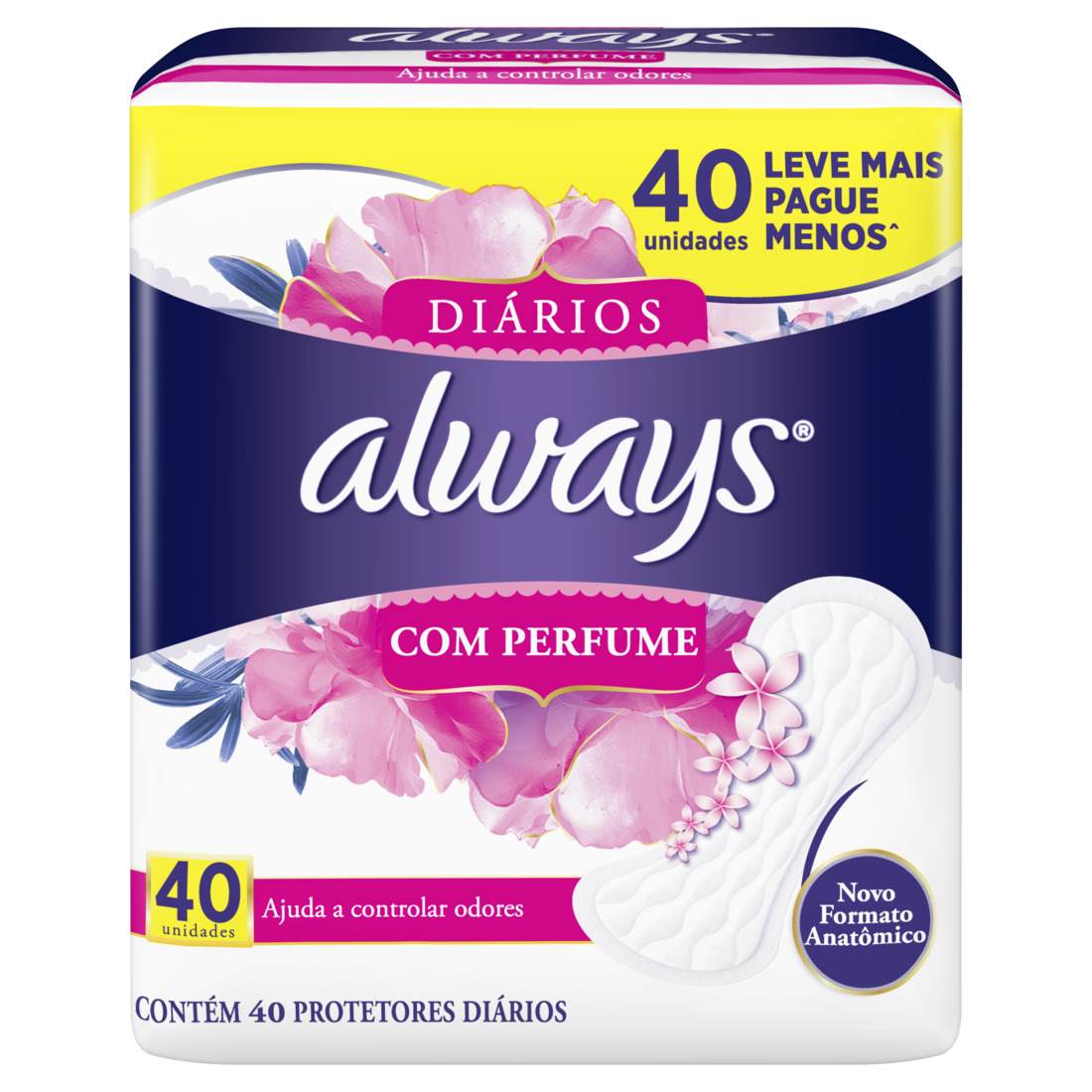 ABSORVENTE ALWAYS PROTETOR DIÁRIO COM PERFUME 40 UNIDADES                                           