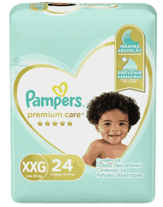 FRALDA PAMPERS PREMIUM CARE XXG MEGA 24 UNIDADES                                                    