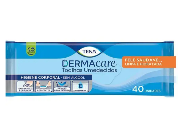 TOALHAS UMEDECIDAS TENA DERMACARE CORPORAL C/40UN                                                   