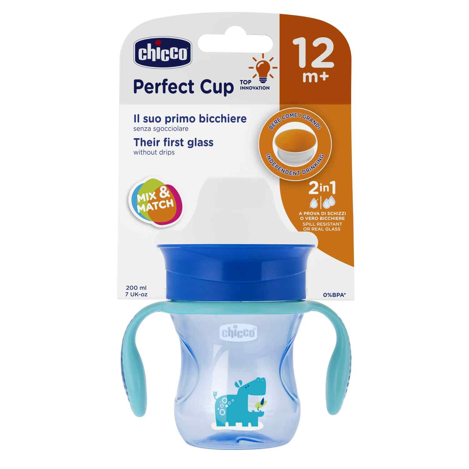 COPO PERFECT CUP 360 MENINO 12M+ CHICCO 200ML                                                       