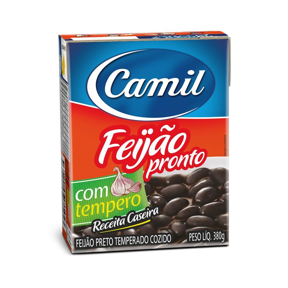 FEIJÃO PRETO PRONTO COM TEMPERO CAMIL 380G                                                          