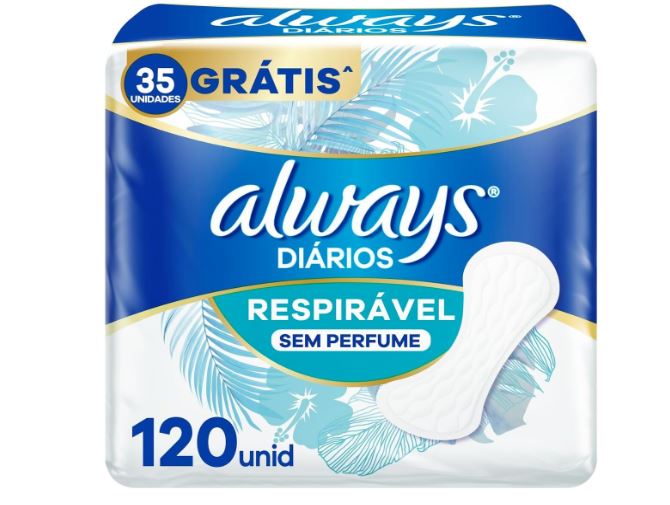 PROT.DIARIO ALWAYS RESPIRAVEL C/120UN                                                               