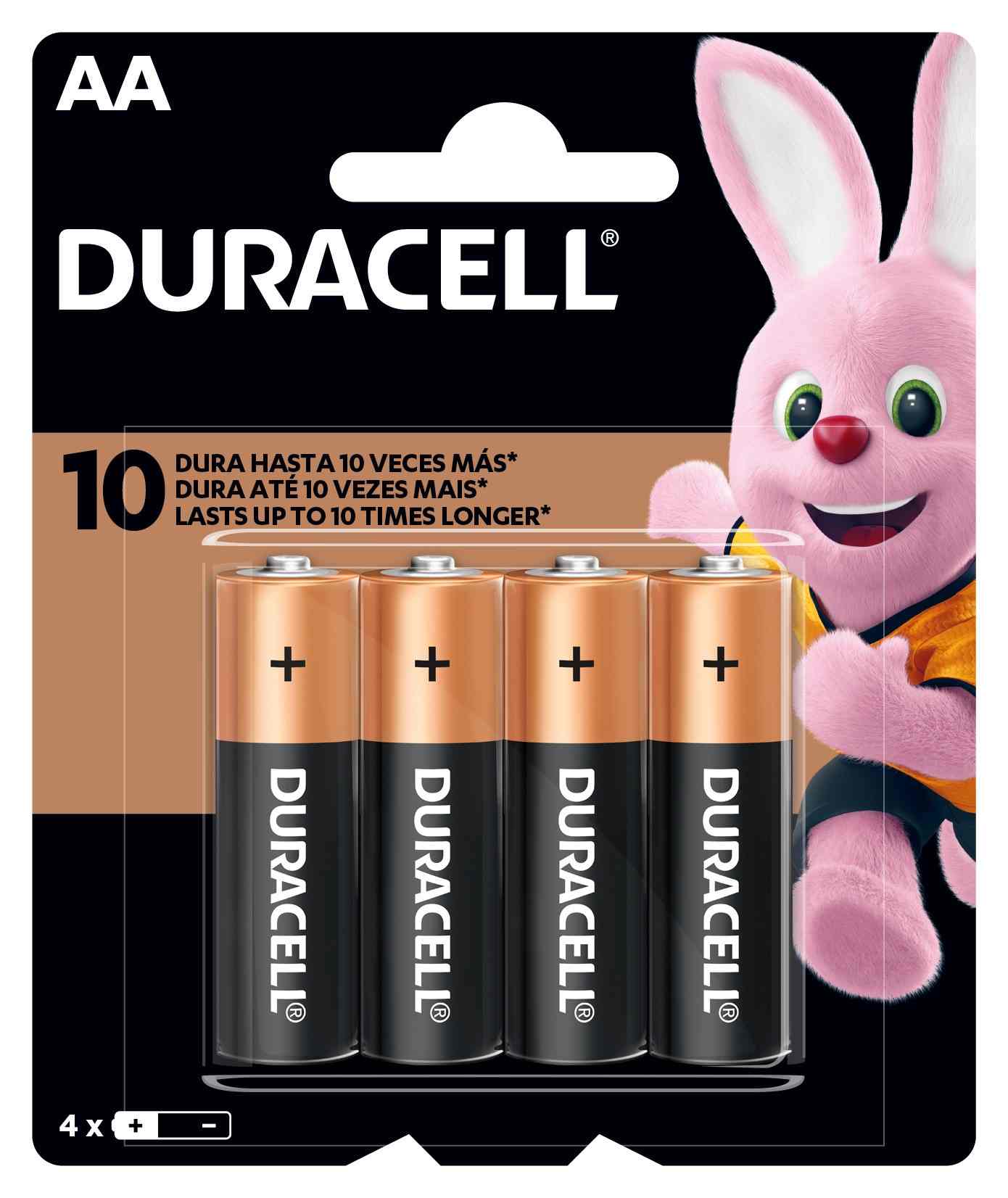 PILHA DURACELL PEQUENA AA COM 4 UNIDADES                                                            