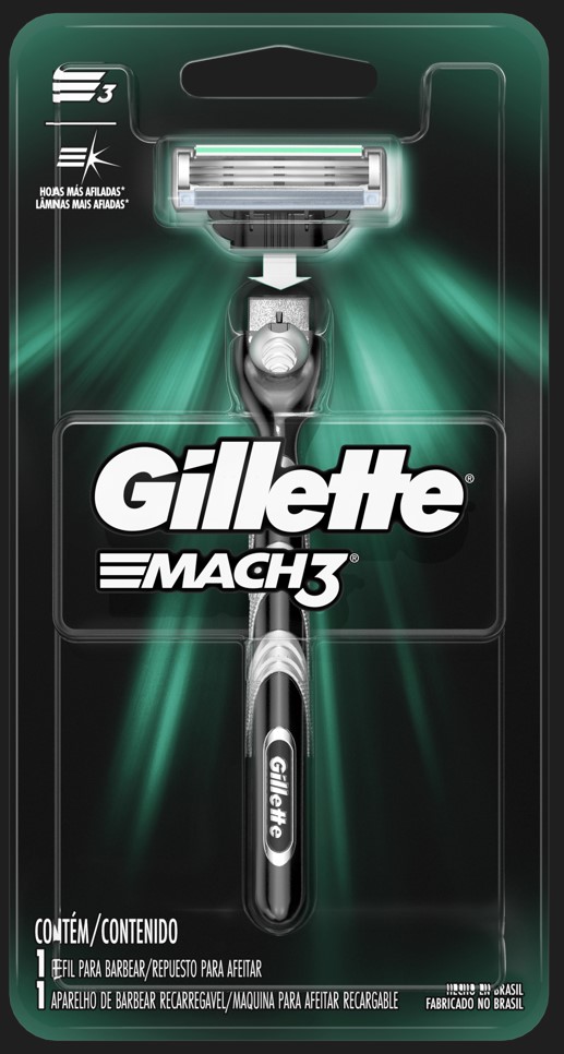 APARELHO MACH3 REGULAR GILLETTE COM 1 UNIDADE                                                       