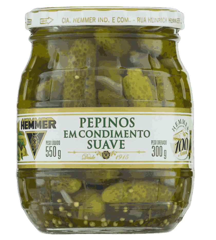 PEPINOS EM CONSERVA SUAVE HEMMER VD 300G                                                            