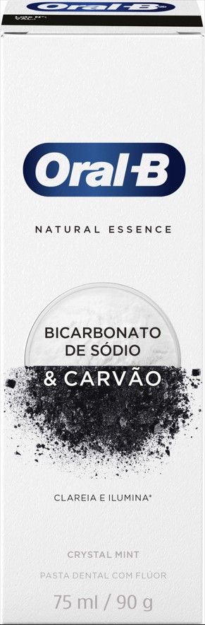 CREME DENTAL ORAL-B NATURAL ESSENCE BICARBONATO DE SÓDIO E CARVÃO 90G