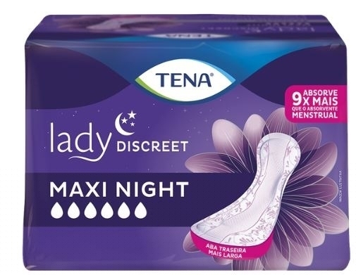 ABSORVENTE TENA LADY DISCREET MAXI NIGHT COM 6 UNIDADES                                              image number null
