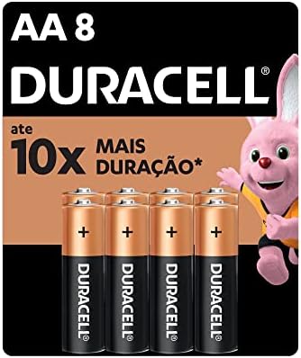 PILHA DURACELL PEQUENA AA COM 8 UNIDADES                                                            