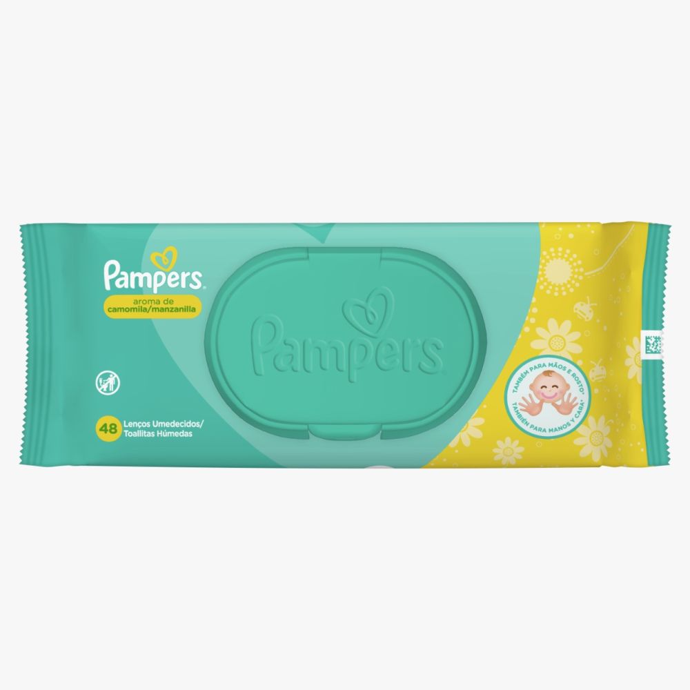 LENÇO UMEDECIDO PAMPERS CAMOMILA COM 48 UNIDADES                                                    