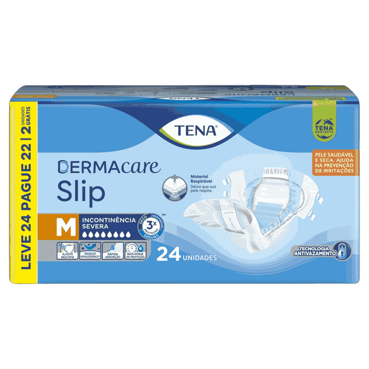 FRALDA TENA SLIP DERMACARE M LV24PG22                                                               