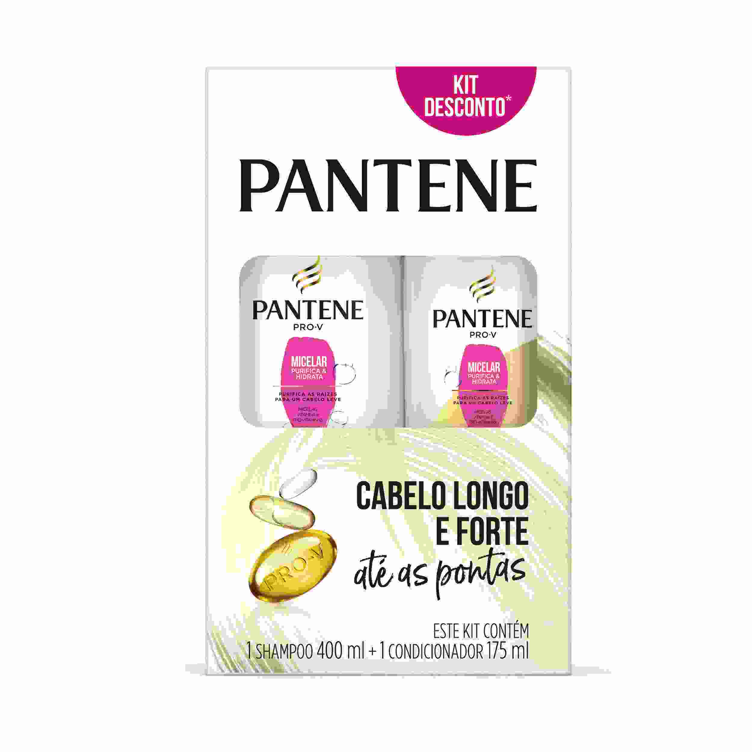 KIT SHAMPOO 400ML + CONDICIONADOR 175ML PANTENE MICELAR                                             