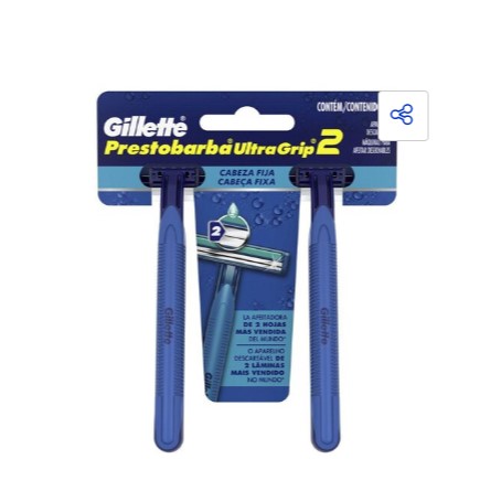 APARELHO PRESTOBARBA ULTRAGRIP OS GILLETE COM 2                                                     