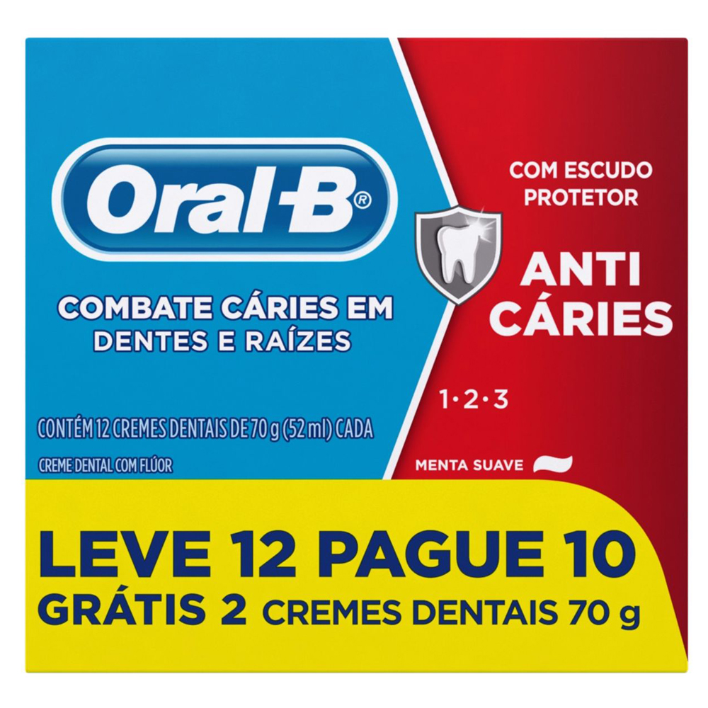 CREME ORAL-B 123 ANTICÁRIE 70G LEVE 12 PAGUE 9                                                      