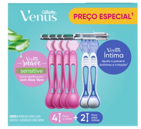 KIT VENUS 4 APARELHO SUAVE+2 APARELHO INTIMA GILLETTE                                               